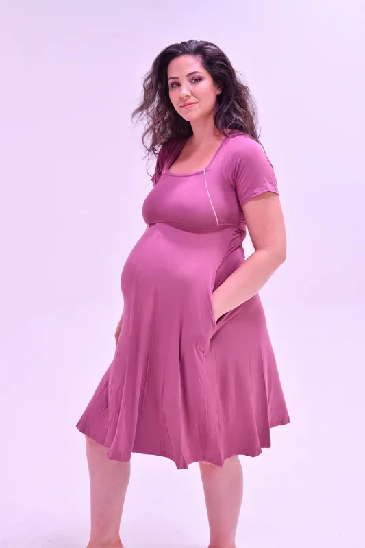Cassidy Labor & Postpartum Gown Dusty Rose