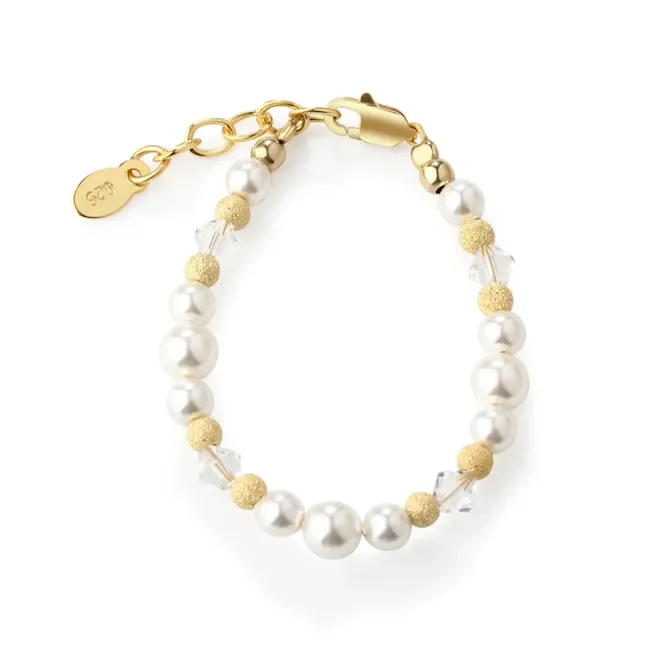 Cherished Moments 14K Gold-Plated Pearl Baby Bracelet