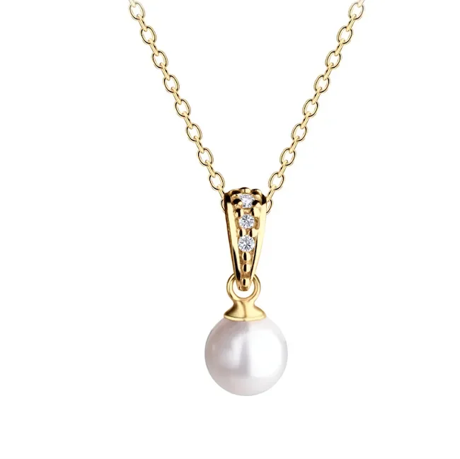 Cherished Moments 14K Gold-Plated White Pearl Necklace