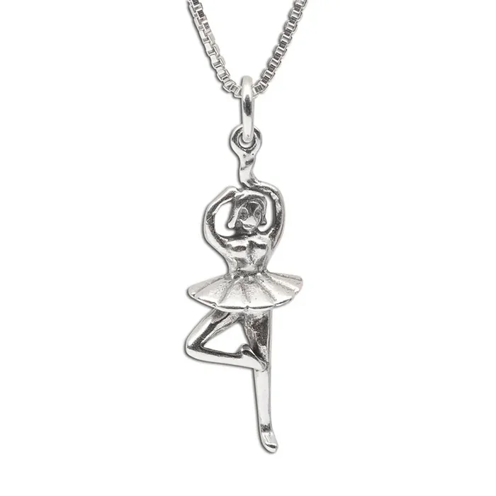 Cherished Moments Girls Silver Ballerina Necklace Nutcracker Dance Jewelry