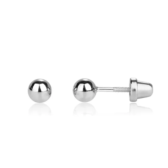 Cherished Moments Sterling Silver Screw-Back Ball Stud Earrings