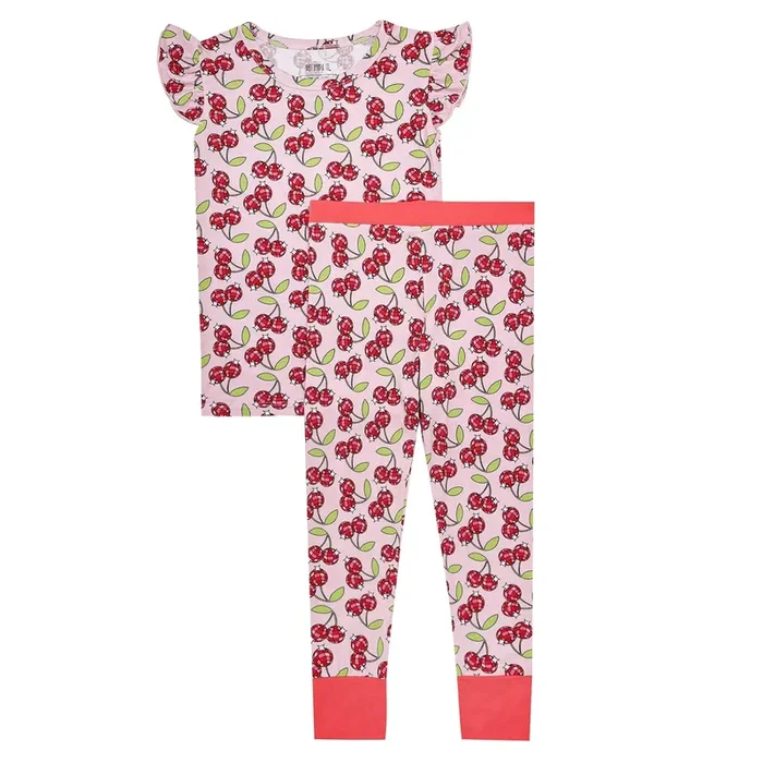 Cherry Pop Ruffled Two Piece