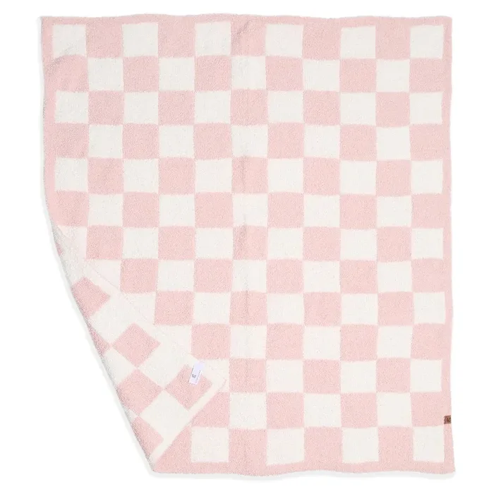 Child Throw Blanket | Pink Check