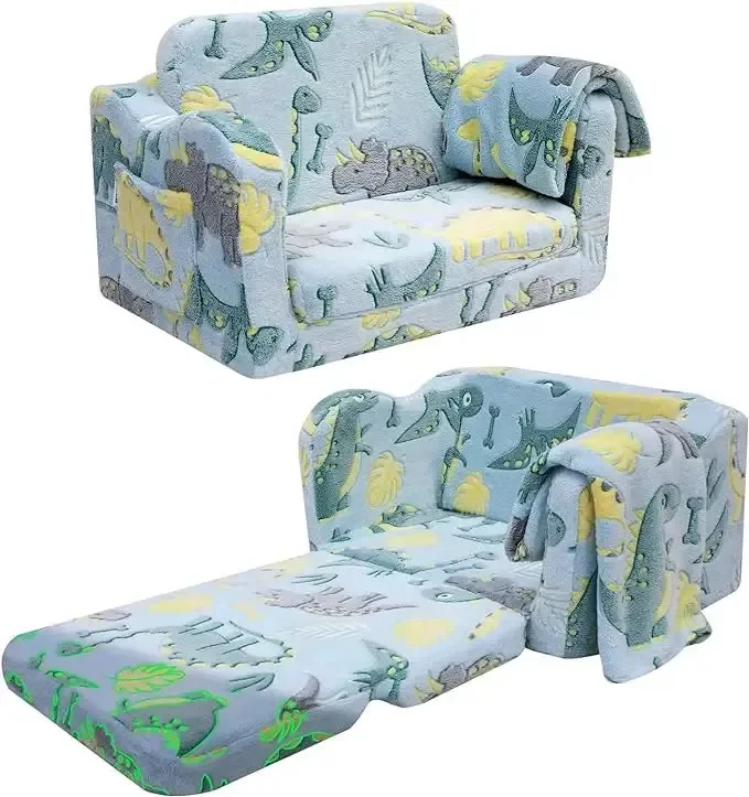 Children’s Fold Out Sofa With Blanket -glowsofa