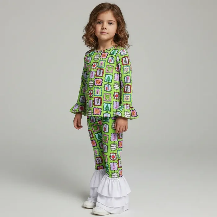 Christmas Classic Two Piece Ruffle Set