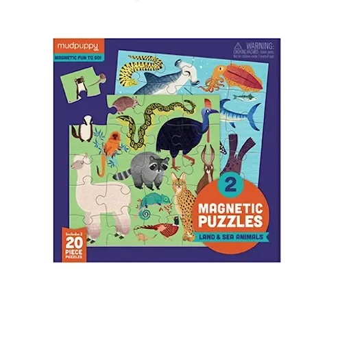 Chronicle Books Puzzle Magnetic Land & Sea Animals