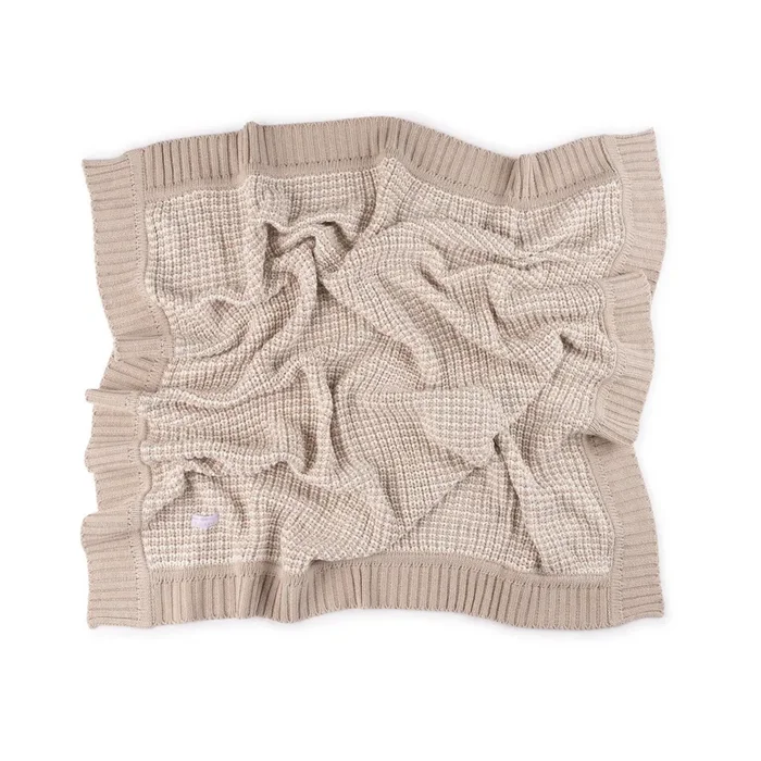 Chunky Knit Tweed Blanket – Taupe