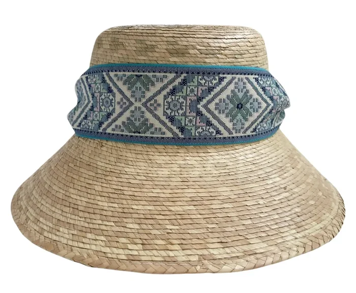 Clematis Bucket Hat – Vintage Blue Azure Tapestry Short Ribbon