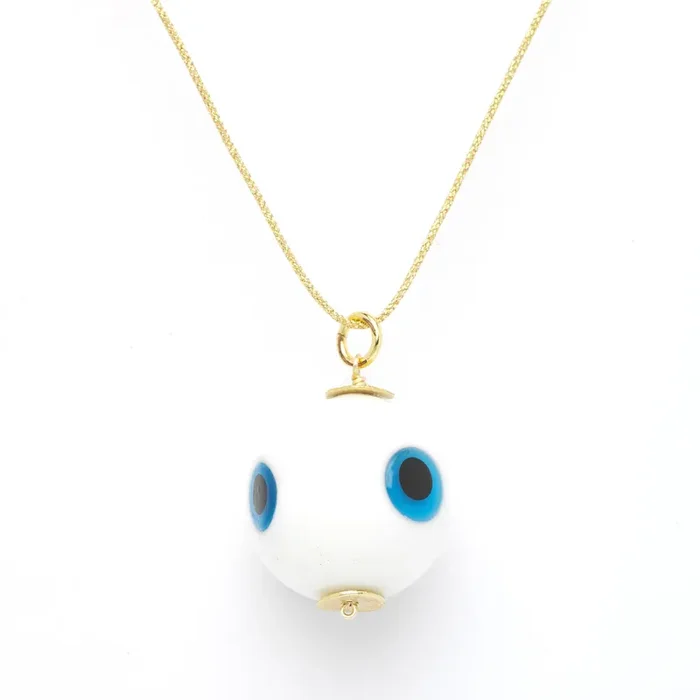 Coconut Evil Eye Pendant Necklace