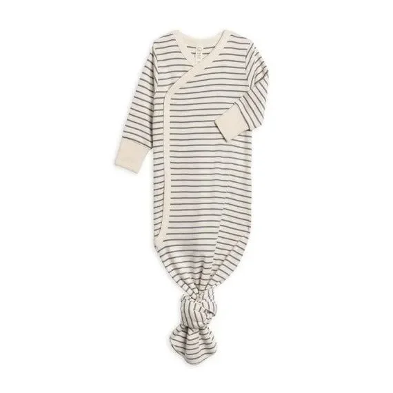 Colored Organics Indy Kimono Gown – Summit Stripe / Denim