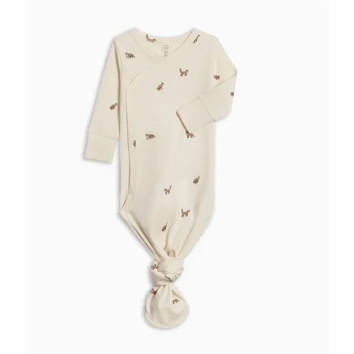 Colored Organics Indy Kimono Gown-Aspen Collection – Fox, Cranberry & Taupe
