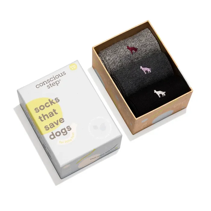 Conscious Step – Boxed Set Kids Socks that Save Dogs