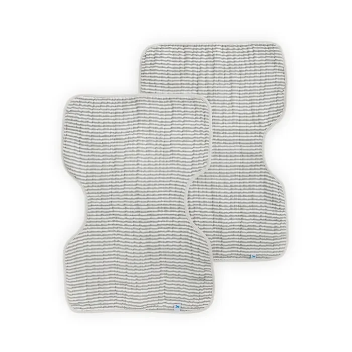 Cotton Muslin Burp Cloth 2 Pack – Grey Stripe