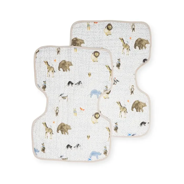 Cotton Muslin Burp Cloth 2 Pack – Party Animals