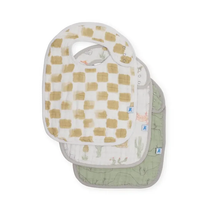Cotton Muslin Classic Bib 3 Pack – Adobe Checker