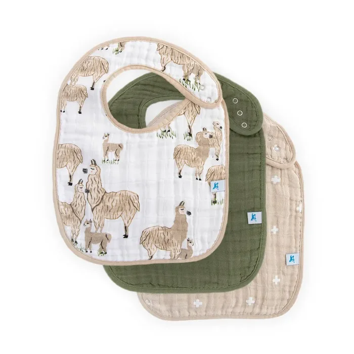 Cotton Muslin Classic Bib 3 Pack – Llama Llama