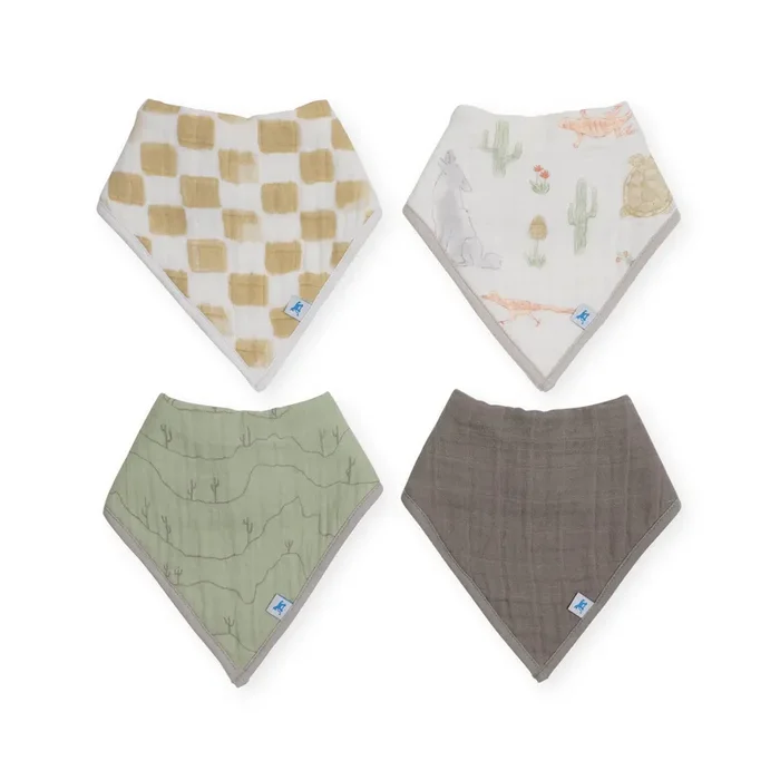 Cotton Muslin + Fleece Bandana Bib 4 Pack – Adobe Checker