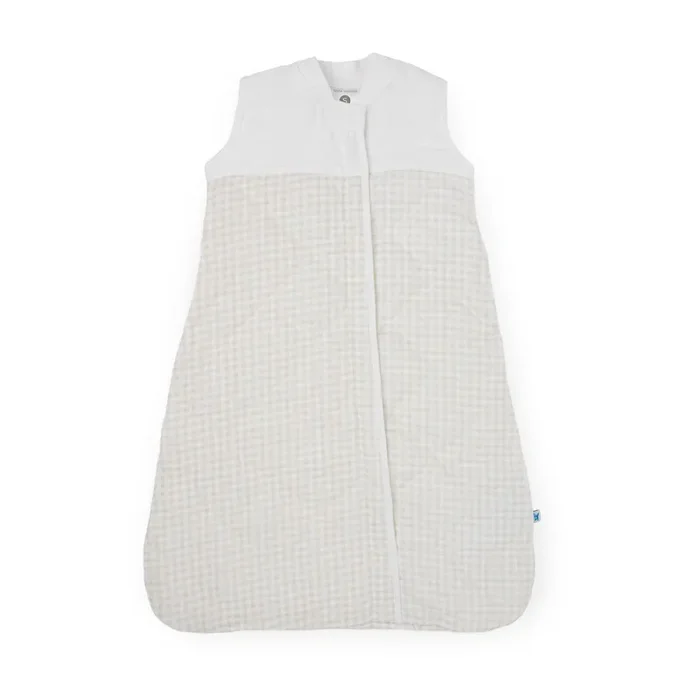 Cotton Muslin Quilted Sleep Bag – Tan Gingham