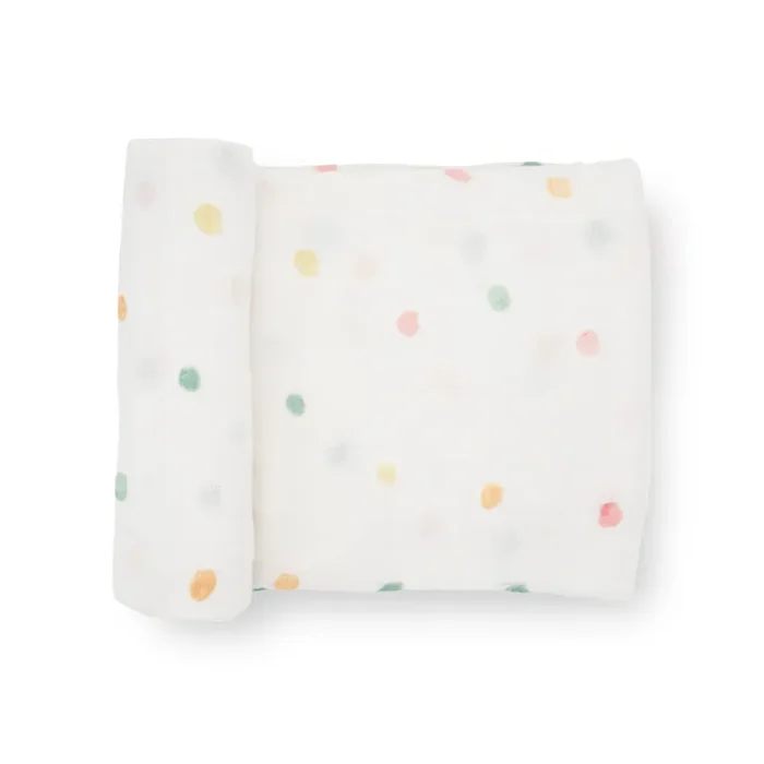Cotton Muslin Swaddle Blanket – Party Dots
