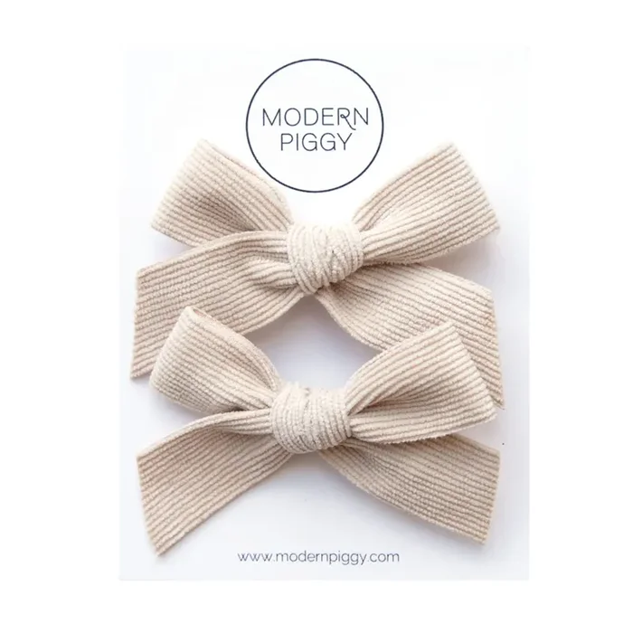 Cotton | Pigtail Set – Corduroy Ribbon Bow