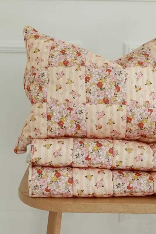 Cotton Quilted “spring Garden ” Child Cover Set (large)