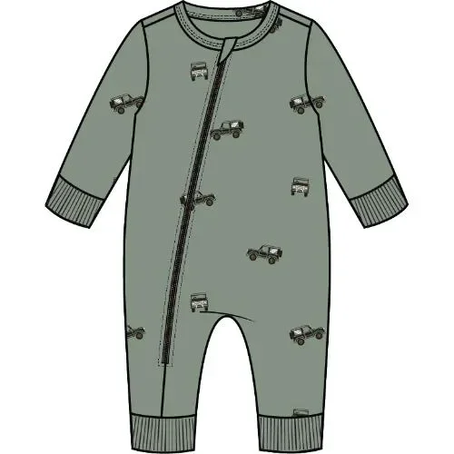 COVERALL L/S KNIT-GREEN DUSTY