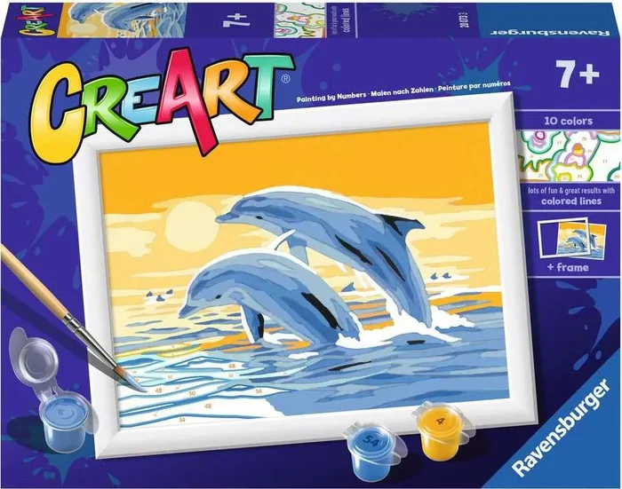 CreArt: Paint-By-Number Delightful Dolphins 5×7