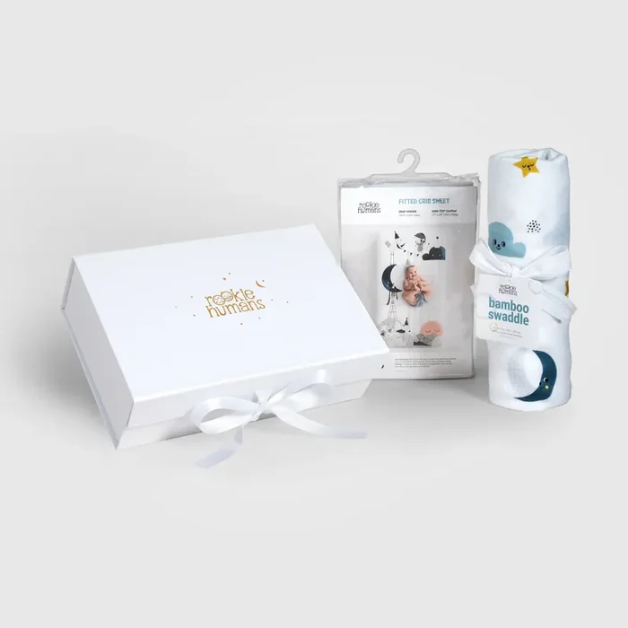 Crib Sheet & Swaddle Baby Gift Set – Moon’s Birthday