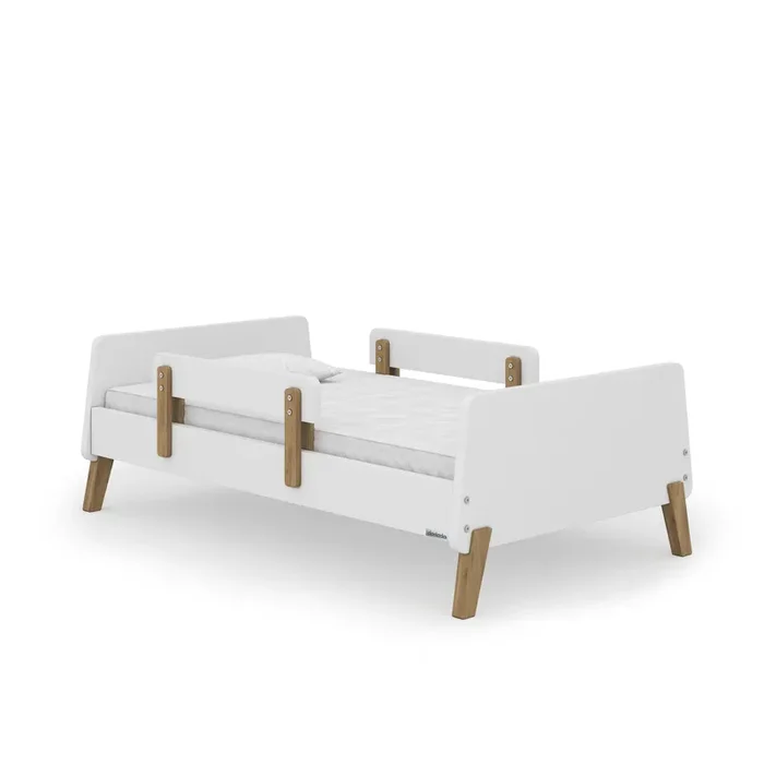 dadada Muse Collection Toddler Bed in White and Natural