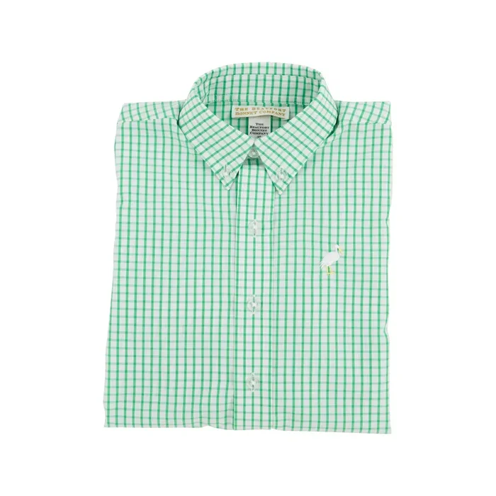 Dean’s List Dress Shirt – Kiawah Kelly Green Windowpane