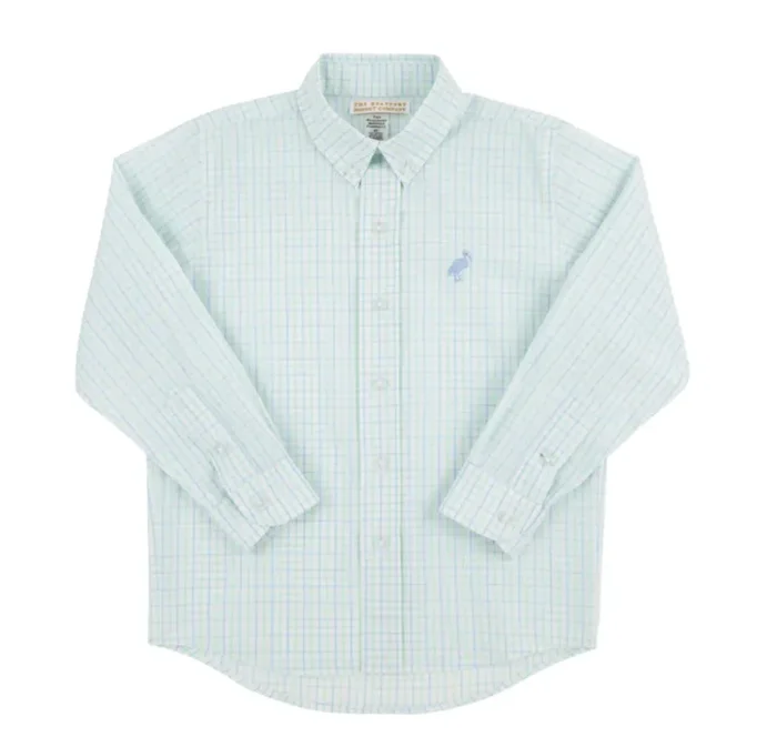 Dean’s List Dress Shirt | Sea Island Seafoam Windowpane