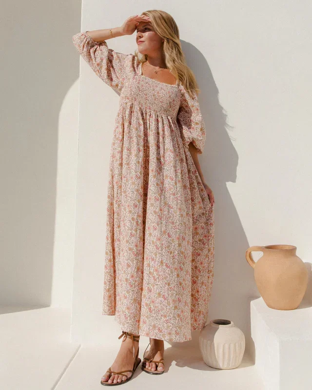 DELLA DRESS | PINK GARDENIA