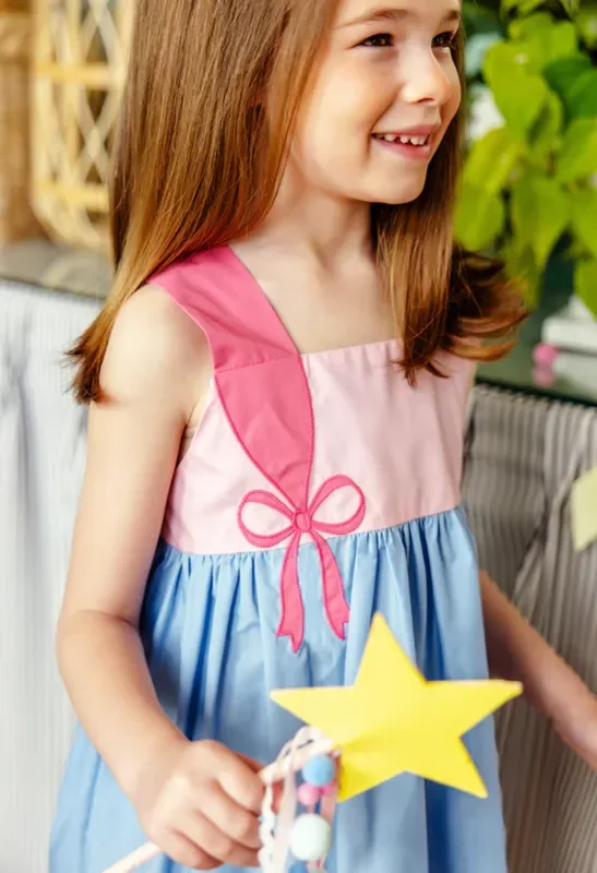 Demi Dress | Sarasota Sky and Sandpearl Pink