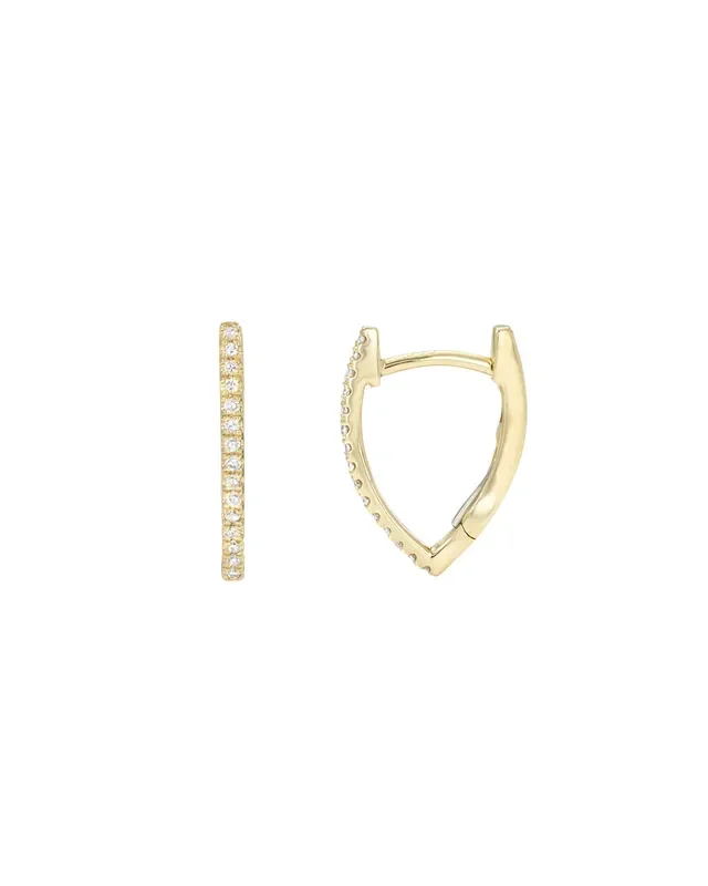 Diamond Curve Huggie Earrings