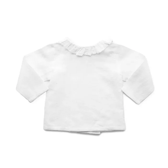 Double Button Blouse | White Linen