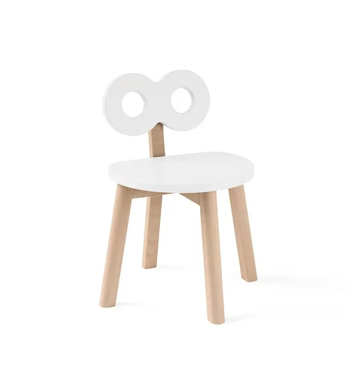 Double-O Wooden Kids’ Chair – White