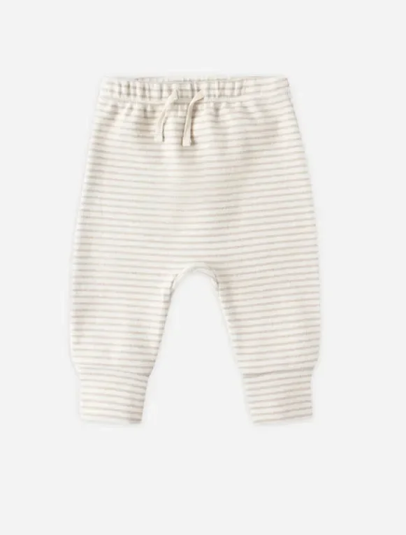 Drawstring Pant || Oat Micro Stripe