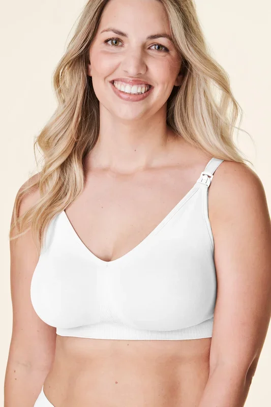 Eco Body Silk Seamless Maternity and Nursing Bra, White
