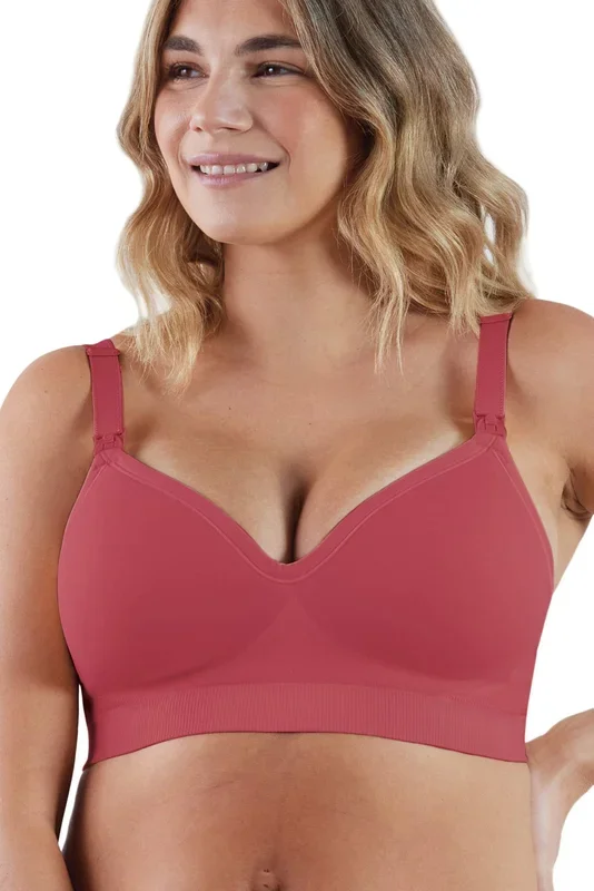 Eco full cup plunge nursing bra berry