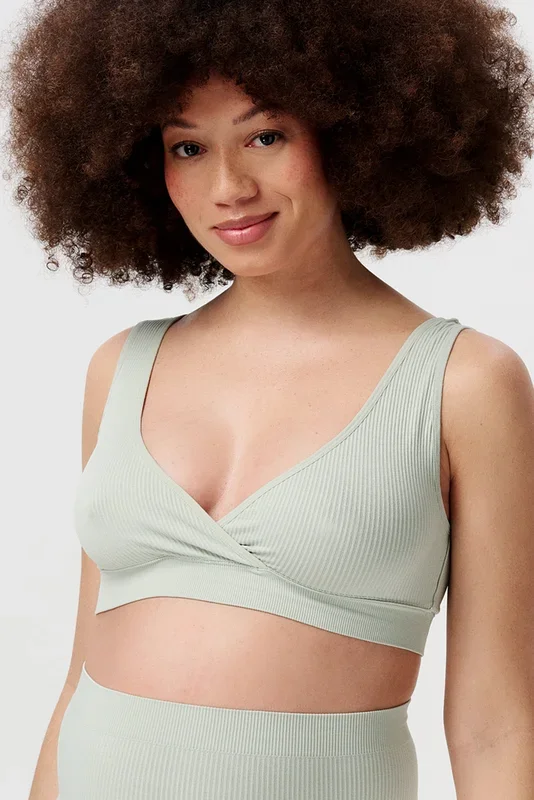 Eco Ribbed Seamless Active Cross-Over Nursing Bustier mint