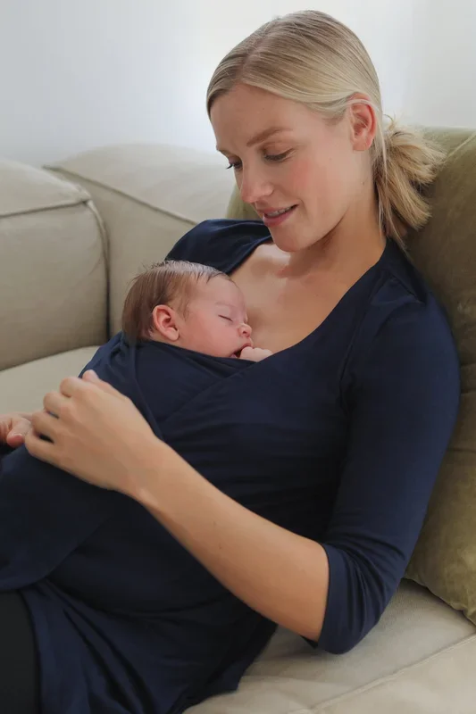 Eco Viskose Skin to Skin Baby Bonding Shirt navy