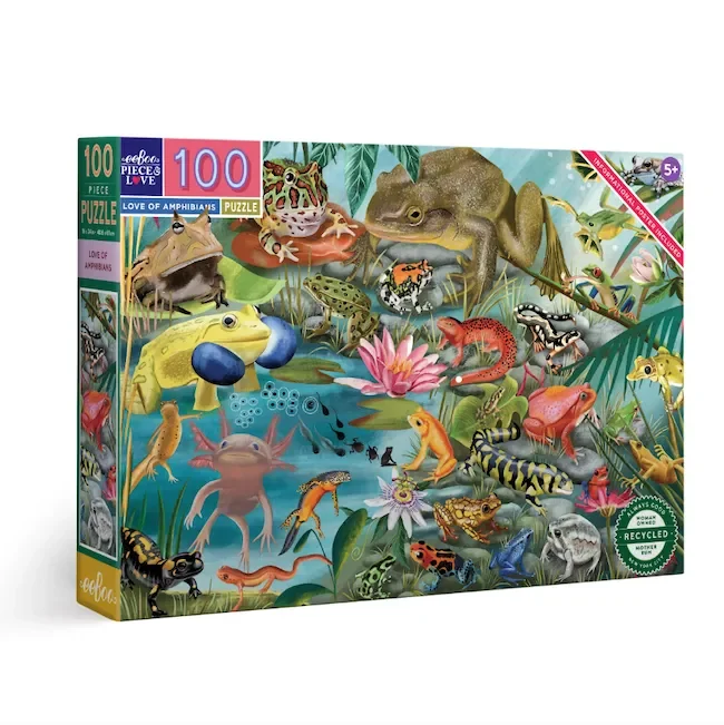 Eeboo Love Of Amphibians 100 Piece Puzzle