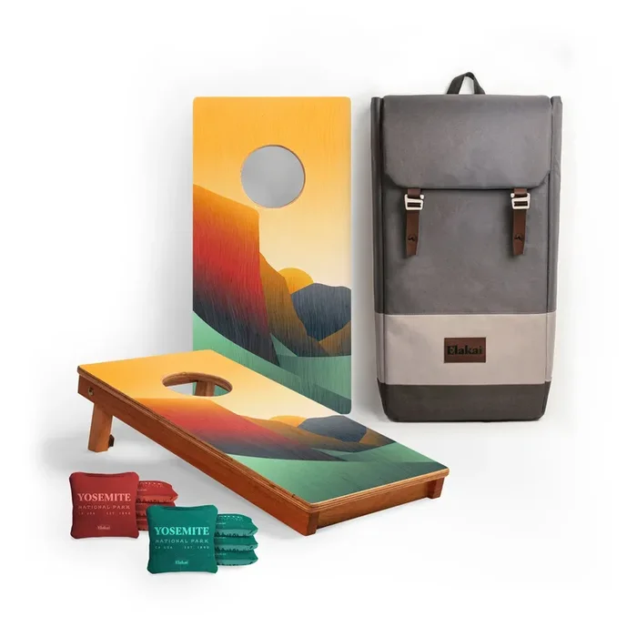 Elakai 1ft x 2ft Graphic Wood Travel Cornhole Set National Parks Inspired Collection