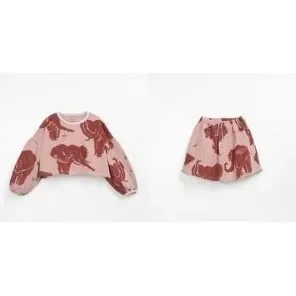ELEPHANT PRINT SWEATSHIRT & SKIRT
