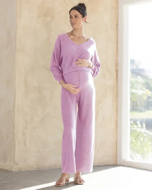 Ella 2 Piece Loungewear Cotton Set in Lilac
