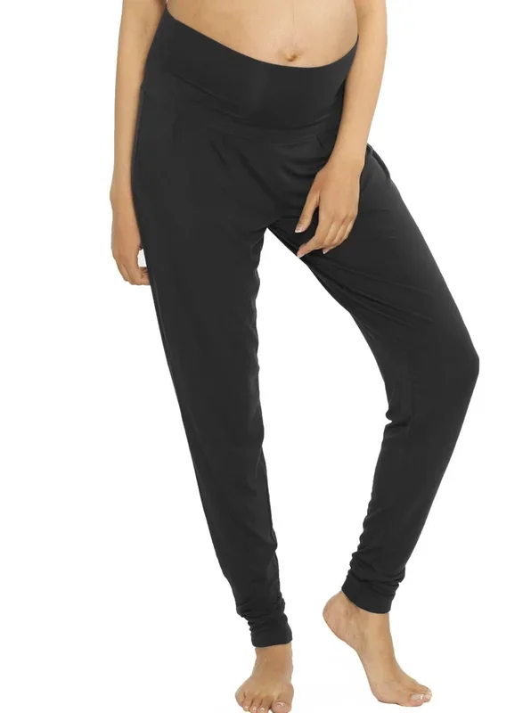 Ella Cuffed Maternity Comfort Lounge Pants in Black
