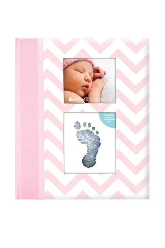 Erinnerungsbuch mit Fototasche und Baby Abdruckset rosa