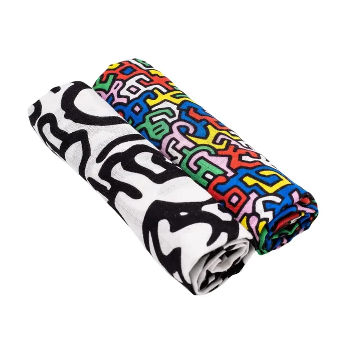 Etta Loves X Keith Haring 2-pack Muslin Squares – For 0 To 4 Months & 5+ Month Old Babies