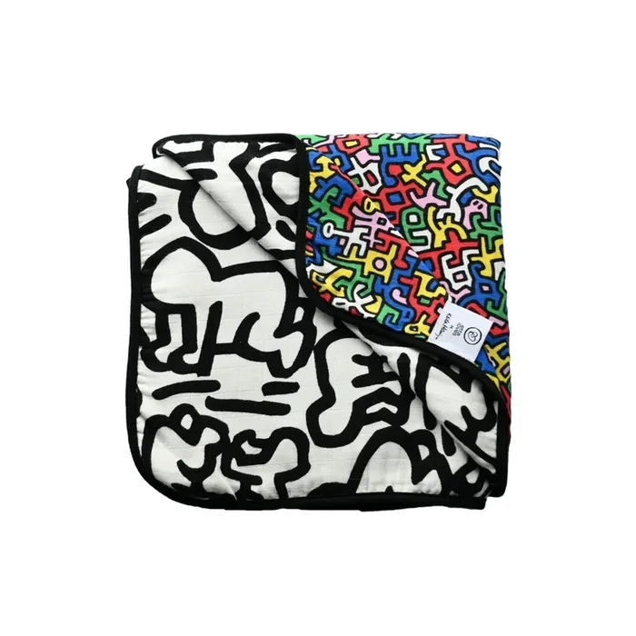 Etta Loves X Keith Haring Muslin Blanket – Reversible Newborn To 4 Months / 5+ Months