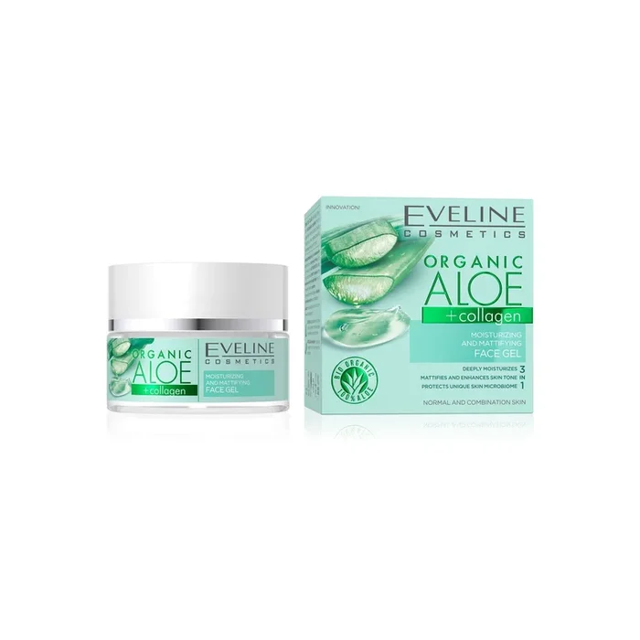 Eveline Organic Aloe+Collagen Moisturizing & Mattifying Face Gel 50ml [F]